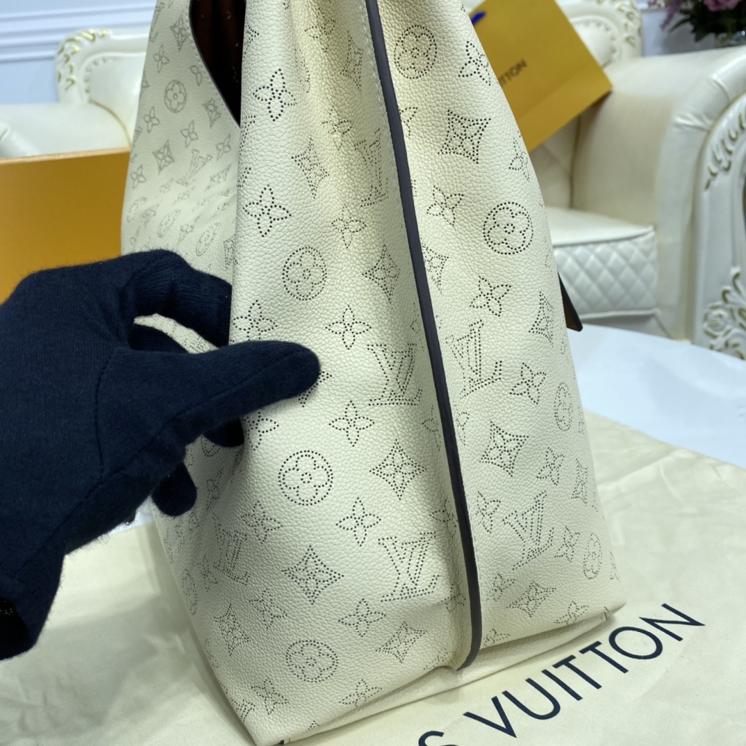 Louis Vuitton CARMEL Hobo Bag Mahina M53188 Cream Beige